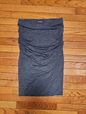 Express Dark Gray Ruched Pencil Skirt Medium